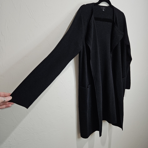 J. Crew Juliette Collarless Sweater Blazer Open Cardigan Women's Medium Black - Picture 11 of 15